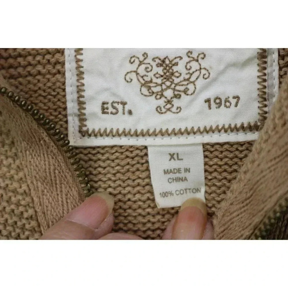 Ralph Lauren Jeans Co. Women's Sweater-Size XL-Neck Zip-3/4 Sleeves - Picture 4 of 8